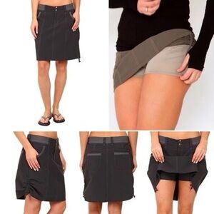 Kuhl Durango Side Cinch Gray Grey Carbon Skort Skirt Size 8